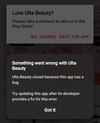 Not working through the app: Photo 2 of 2